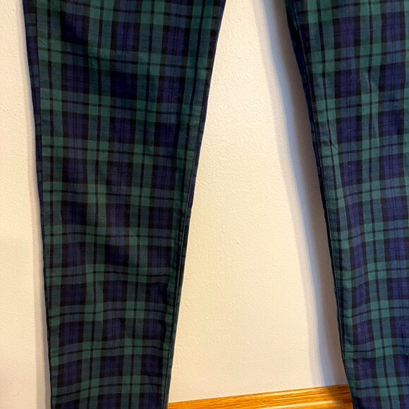 Vineyard Vines Pants Womens 6 Blue Green Blackwatch Plaid 5 Pocket Trousers - Picture 3 of 8